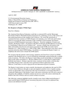 American Farm Bureau Federation April 22, 2005 letter