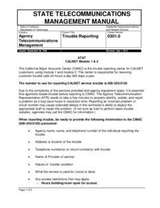 STATE TELECOMMUNICATIONS MANAGEMENT MANUAL State of California Department of Technology  Statewide Telecommunications