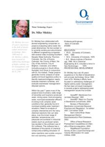 O2 Technology Assessment Group (TAG) Water Technology Expert Dr. Mike Mickley ! ____________________________________________________________