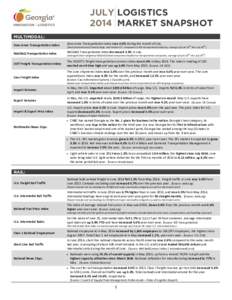 _______  JULY LOGISTICS 2014 MARKET SNAPSHOT _