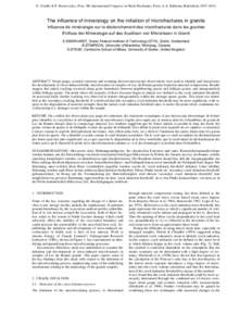 G. Vouille & P. Berest (eds.), Proc. 9th International Congress on Rock Mechanics, Paris. A.A. Balkema, Rotterdam, The influence of mineralogy on the initiation of microfractures in granite Influence de miné