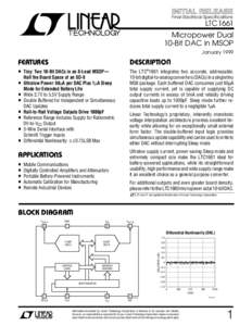 Final Electrical Specifications  LTC1661 Micropower Dual 10-Bit DAC in MSOP January 1999