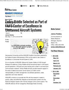 Embry-Riddle Selected as Part of FAA’S Center of Excellence in Unmanned Aircraft Systems