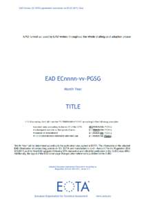EAD-Format_EC-EOTA agreement-conclusion on2015_final  EAD ECnnnn-vv-PGSG Month Year  TITLE