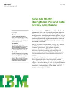 IBM Software Information Management Case Study  Aviva UK Health