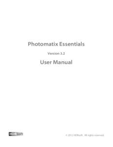 Photomatix Essentials Version 3.2 User Manual  HDR soft