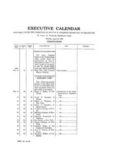 EXECUTIVE CALENDAR PREPARED UNDER THE DIRECTION OF FELTON M. JOHNSTON, SECRETARY OF THE SENATE By  LARRY