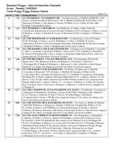 Busabout  - Altered School Bus Timetable