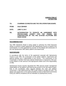 AGENDA ITEM 9-F ACTION ITEM TO:  CHAIRMAN COVINGTON AND THE VRE OPERATIONS BOARD