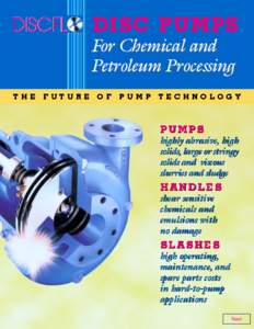 DISC PUMPS For Chemical and Petroleum Processing THE  FUTURE