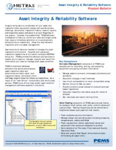 Software & Products Division Asset Integrity & Reliability Software Product Bulletin