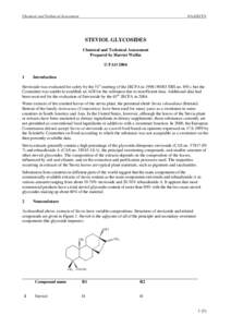 Chemical and Technical Assessment  63rdJECFA STEVIOL GLYCOSIDES Chemical and Technical Assessment