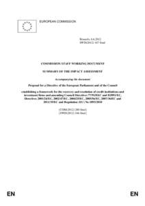 EUROPEAN COMMISSION  Brussels, [removed]SWD[removed]final  COMMISSION STAFF WORKING DOCUMENT