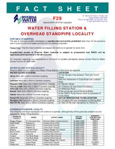 Microsoft Word - Fact Sheet 29 Water Filling Station - Overhead Standpipe Locality[removed]