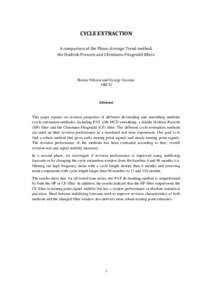 CYCLE EXTRACTION A comparison of the Phase-Average Trend method, the Hodrick-Prescott and Christiano-Fitzgerald filters Ronny Nilsson and Gyorgy Gyomai OECD