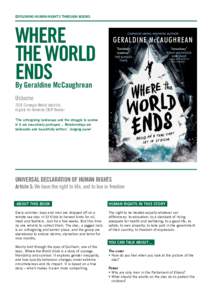 EXPLORING HUMAN RIGHTS THROUGH BOOKS  WHERE THE WORLD ENDS By Geraldine McCaughrean