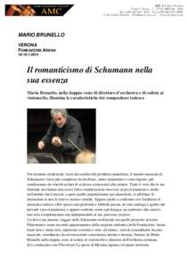 MARIO BRUNELLO VERONA FONDAZIONE ARENA[removed]Il romanticismo di Schumann nella