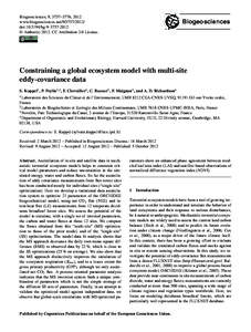 Ecology / Ecosystem respiration / Program optimization / Carbon budget / Estimation theory / Respiration / Statistics / Science / Signal processing / Global warming / FluxNet