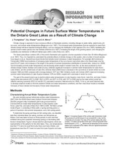Potential Changes in Future Surface Water Temperatures in the Ontario Great Lakes as a Result of Climate Change