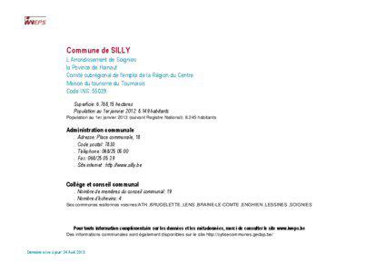 Commune de SILLY L Arrondissement de Soignies la Povince de Hainaut