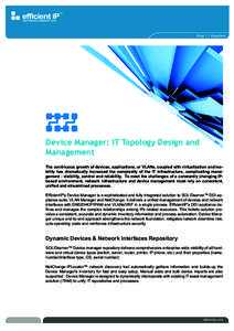 ™  Page 1 | Datasheet Device Manager: IT Topology Design and Management