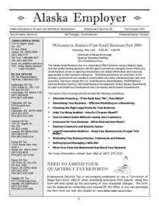 Alaska Employer Alaska Department of Labor and Workforce Development Tony Knowles, Governor JUNEAU CENTRAL OFFICE 1111 W. Eighth Street Rm. 203