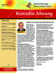 Summer 2010 Volume 6, Issue 4 Kewadin Ahnung  NORTH STAR