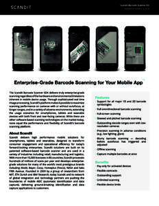 Scandit Barcode Scanner 4.0 Updated on October 16, 2014 Specification Chart  Performance Characteristics