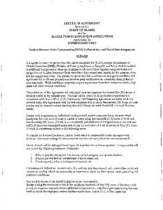 LETTER OF AGREEMENT between the STATE OF ALASKA and the ALASKA PUBLIC EMPLOYEES ASSOCIATION representing the