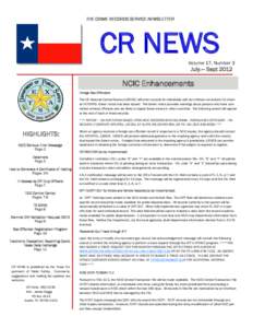 THE CRIME RECORDS SERVICE NEWSLETTER  CR NEWS Volume 17, Number 3  July.— Sept 2012