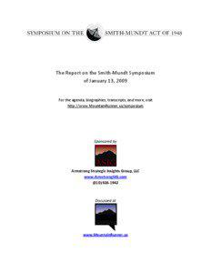 Report on the Smith-Mundt Symposium of January 13, 2009