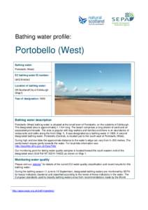 Bathing water profile:  Portobello (West) Bathing water: Portobello (West) EC bathing water ID number:
