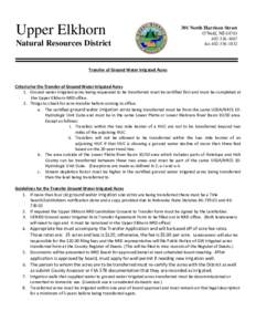 Upper Elkhorn Natural Resources District 301 North Harrison Street O’Neill, NE3867