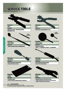 SERVICE TOOLS  Part Number Part Number