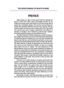 2433_Merck_FM_pi-xxx[removed]:36 PM Page v  THE MERCK MANUAL OF HEALTH & AGING PREFACE Many people are able to take good health for granted for