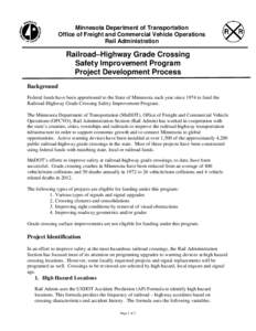 Minnesota Department of Transportation Office of Freight and Commercial Vehicle Operations Rail Administration Railroad–Highway Grade Crossing Safety Improvement Program