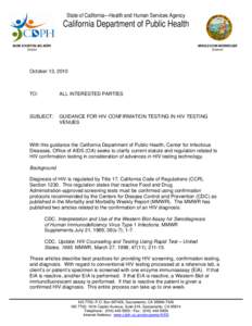 State of California—Health and Human Services Agency  California Department of Public Health MARK B HORTON, MD, MSPH Director