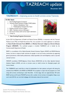 TAZREACH Newsletter December 2013