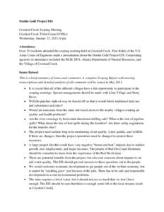 Microsoft Word - Crooked Creek Jan 16 Issue Summary+kvw.docx