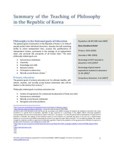 Pedagogy / Philosophy / Philosophy for Children / Secondary education / North Korea / Philosophy of education / Education / Philosophy education / Knowledge
