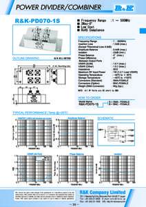POWER DIVIDER/COMBINER  R&K reserves the right to make changes in the specifications of or discontinue products at any time without notice. R&K products shall not be used for or in connection with equipment that requires