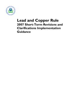 Lead and Copper Rule[removed]Short Term Revisions