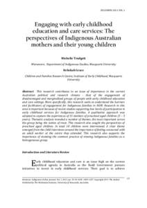 KULUMUN 2011 VOL 1  Engaging with early childhood education and care services: The perspectives of Indigenous Australian mothers and their young children