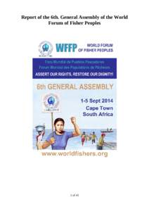 Report of the 6th. General Assembly of the World Forum of Fisher Peoples 1 of 41  Table of Contents