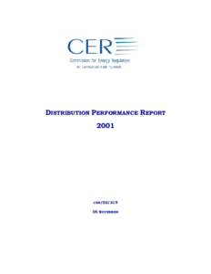 DISTRIBUTION PERFORMANCE REPORT 2001 CER[removed]NOVEMBER