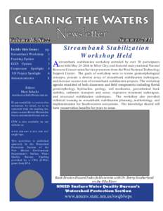 Clearing The Waters Newsletter - Volume 16, No. 2 - Summer 2011