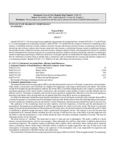 Document: Proposed Rule, Register Page Number: 29 IR 652 Source: November 1, 2005, Indiana Register, Volume 29, Number 2 Disclaimer: This document was created from the files used to produce the official CD-ROM Indiana Re