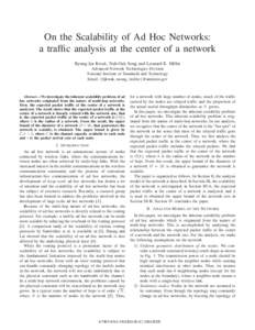On the Scalability of Ad Hoc Networks: A Traffic Analysis at the Center of a Network