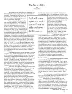 The Terror of God By Michael Bray What shall we say about God and September 11? the little ones who sere born healthy? Should priest If He is almighty and sovereign, then He must have been