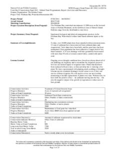 Easygrants ID: 26716 NFWF/Legacy Grant Project ID: Coral Reef Conservation FundSubmit Final Programmatic Report (Activities and Outcomes) Grantee Organization: The Kohala Center Project Title: Pele